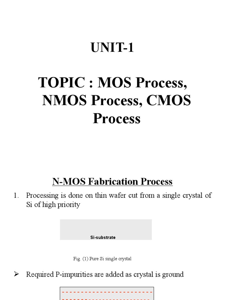 Fabrication of an NMOS Transistor A StepbyStep Process PDF Cmos
