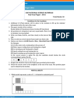 Time: 1 Hour Total Marks: 50: Nso - Sof National Science Olympiad Past Year Paper - 2011