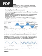 Notes: Sound Editing: Frequency:The Frequency Is The Number of Peaks and Troughs Per Second and Is Given As