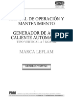 MANUAL GENERADOR DE AGUA CALIENTE 520 y 521 A 7 KG Ver101109