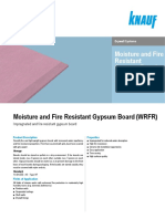 Moisture and Fire Resistant Gypsum Board (WRFR)