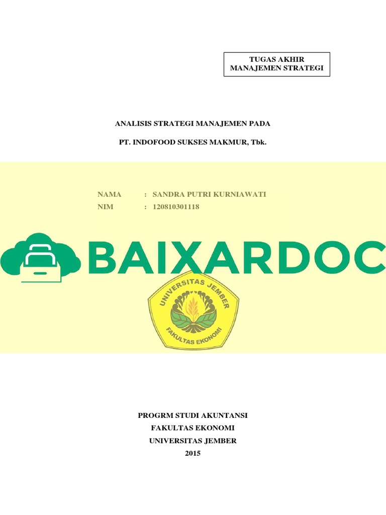 Analisis Strategi Manajemen Pada PT Indofood Sukses Makmurtbk PDF | PDF ...