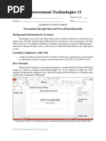 Empowerment Technologies 11: Presentation Through Microsoft Powerpoint-Hyperlink Background Information For Learners