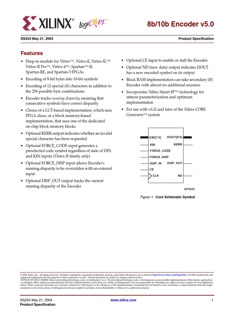 8b/10b Encoder v5.0: Features | PDF | Encodings | Electrical Engineering