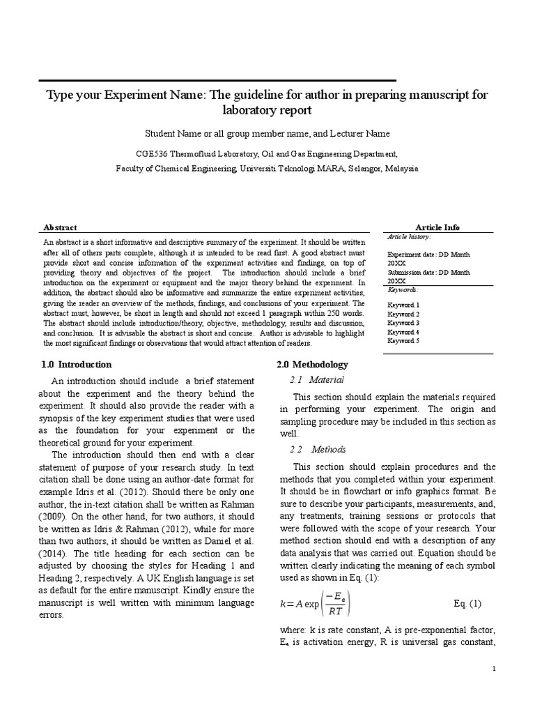 Type Your Experiment Name: The Guideline For Author in Preparing ...