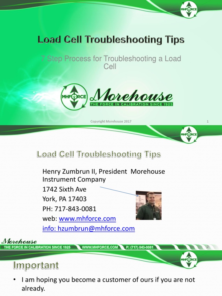 Load Cell Troubleshooting Tips PDF | PDF | Deformation (Engineering ...