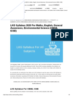 LKG Syllabus 2020 For Maths, English, General Awareness, Environmental Science (CBSE, Icse)