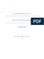 Reservoir Engineering: Assignment 1