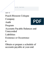Peach Blossom Cologne Company Audit Program Accounts Payable Balances and Unrecorded Liabilities Existence or Occurrence Obtain or Prepare A Schedule of Accounts Payable at Year-End
