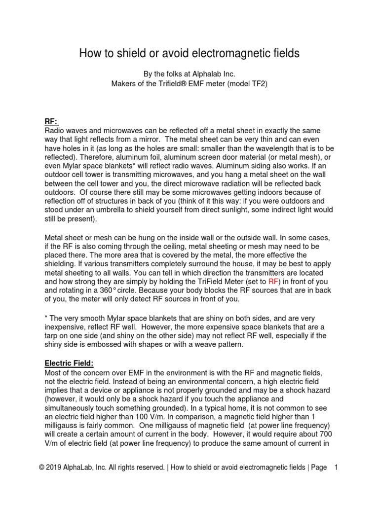 EMF Shielding Techniques Guide | PDF | Radio Wave | Magnetic Field