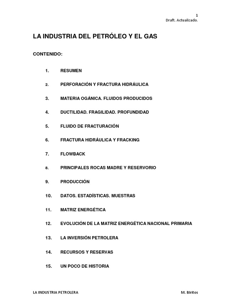 La Industria Del Petroleo y El Gas v1 | PDF | Fracturamiento hidráulico ...