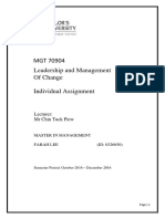 MGT 70904 Leadership and Management of Change Individual Assignment