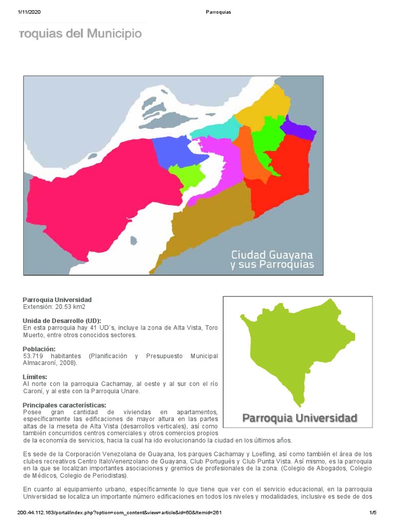 Parroquias Ciudad Guayana PDF Venezuela Naturaleza