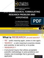 Steps in Research, Formulating Research Problem and Hypothesis L1 PDF