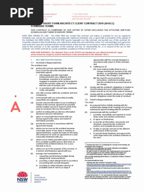 NSW_ARB_Short_Form_Architect_Client_Contract_STANDARD_TERMS_15NOV2019