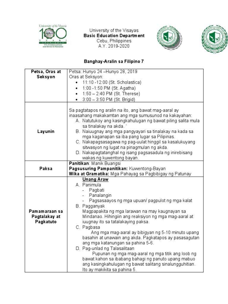 LP Yunit 1 Aralin 1 (Grade 7) | PDF
