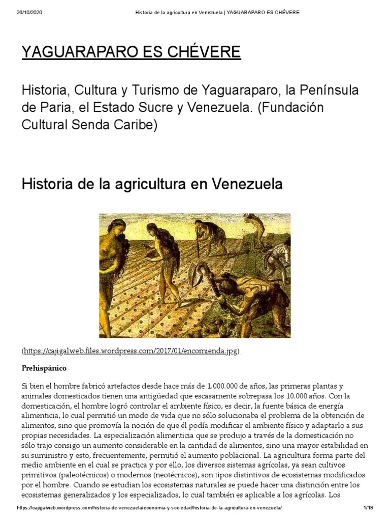 Historia de la agricultura en Venezuela | PDF | Agricultura | Venezuela