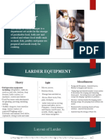 Larder Food Production B.SC, BHM 5th Semester