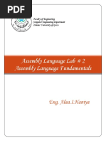 Assembly Language Lab # 2 Assembly Language Fundamentals: Eng. Alaa.I.Haniya