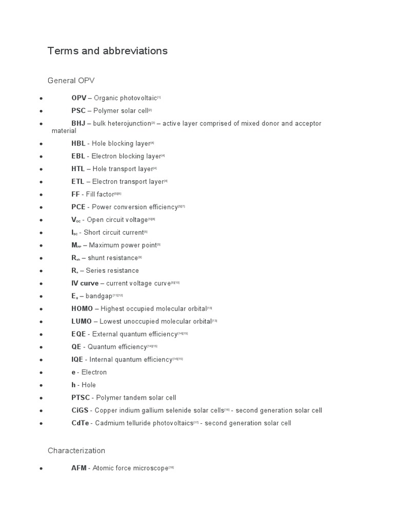 Terms and Abbreviations Download Free PDF Molecular Physics