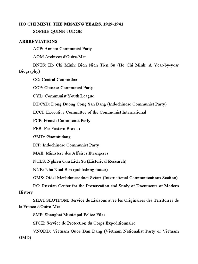 HCM - The Missing Years (Eng) | PDF | Ho Chi Minh | North Vietnam
