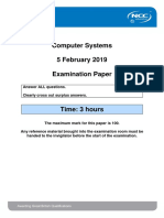 Computer Systems 5 February 2019 Examination Paper: Answer ALL Questions. Clearly Cross Out Surplus Answers