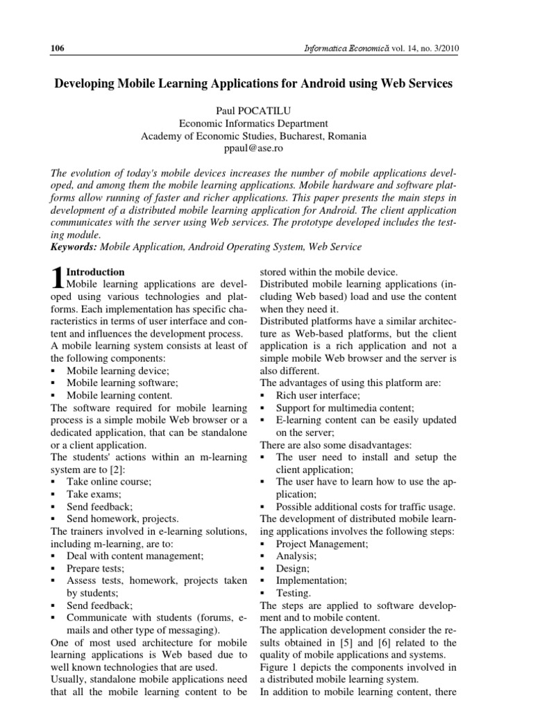 Mobile Learning Apps on Android | PDF | Technology & Engineering