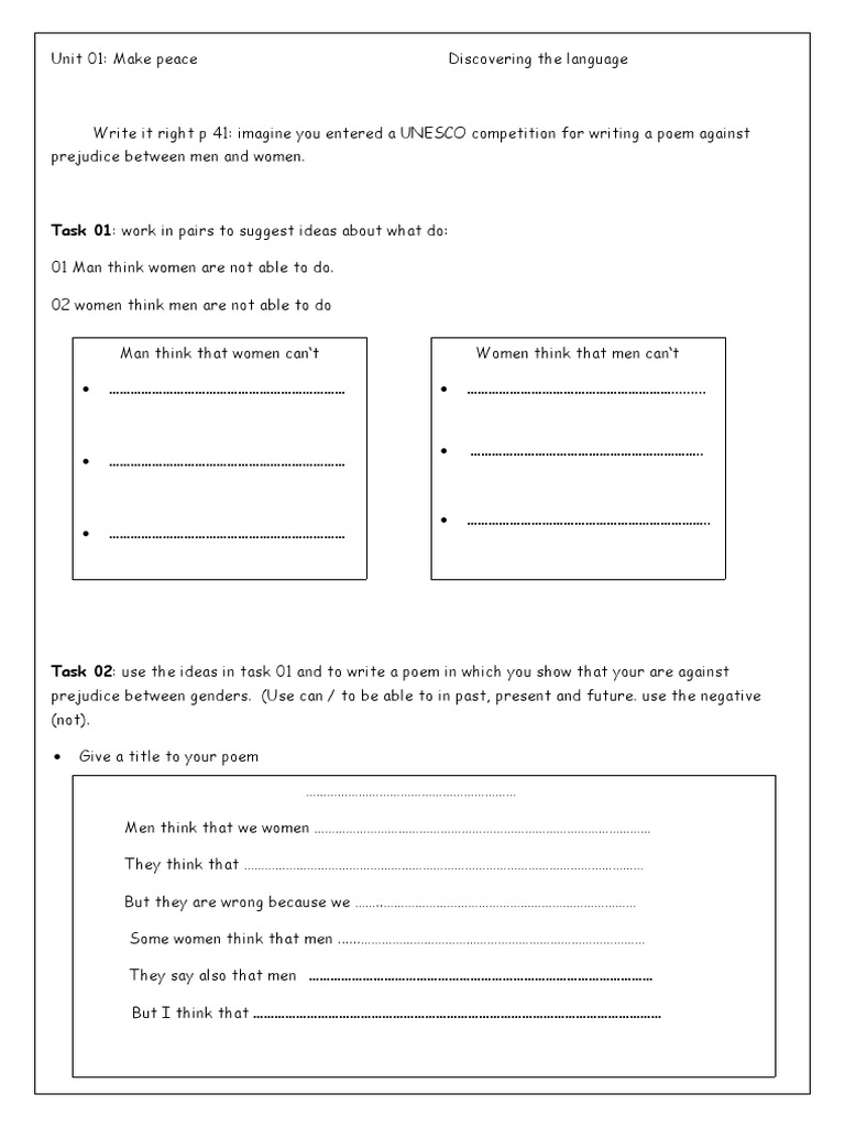 Poem Against Gender Prejudice | PDF | General Fiction