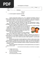 Teste Diagnóstico de Português 8ºAno