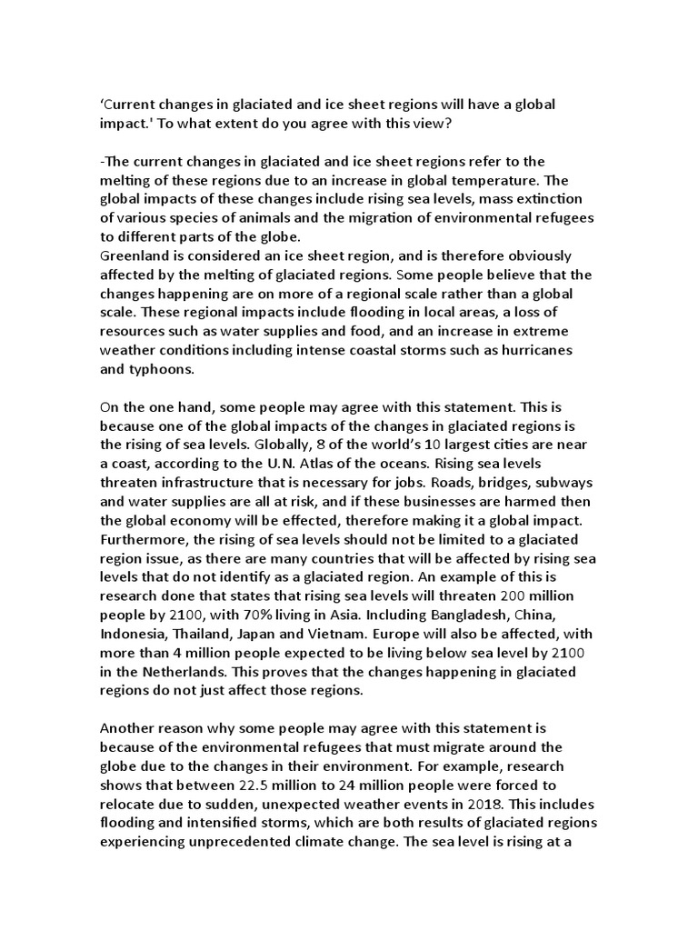Geography 20 Marker PDF Sea Level Rise Glacier