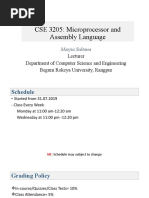 Lecture 1 - CSE - Microprocessor and Assembly Language