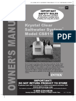 Krystal Clear Saltwater System Model CS8110: Important Safety Rules