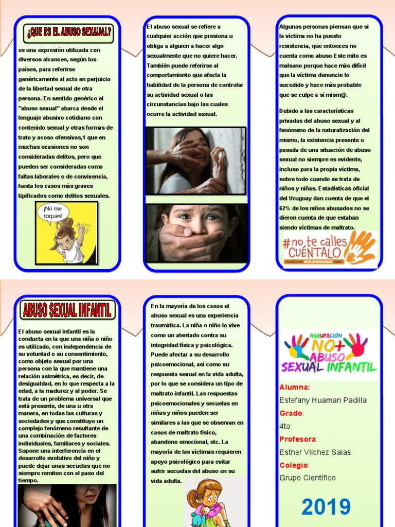 TRIPTICO Abuso Sexual | PDF | Abuso sexual | Instituciones sociales
