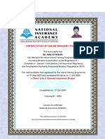Certification of Online Brokers Training: Mr. Anil B Pawar