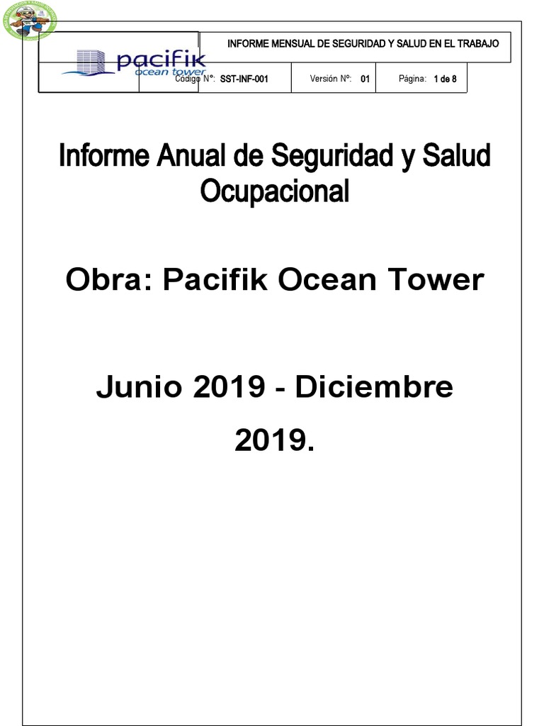 Informe Mensual de SST - Julio 2019 | PDF | Salud y bienestar | Medicina