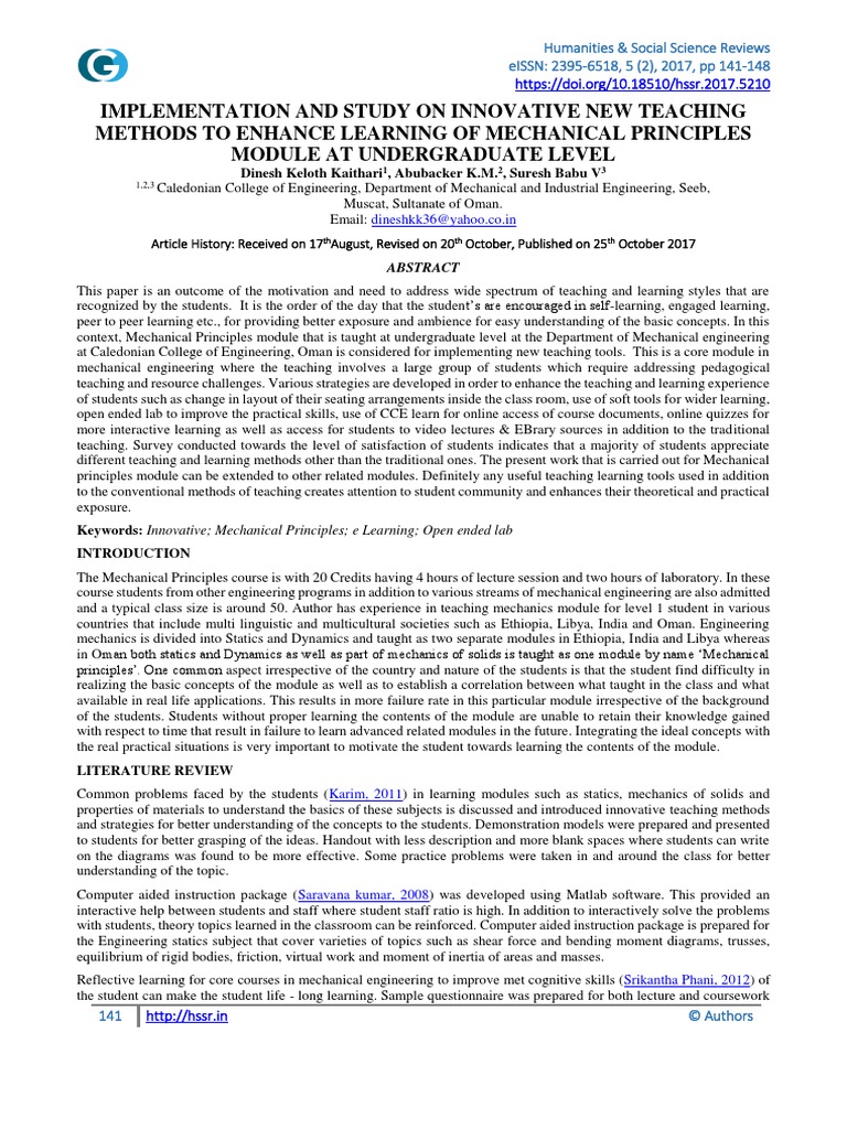 Implementation and Study On Innovative New Teaching Methods To Enhance ...