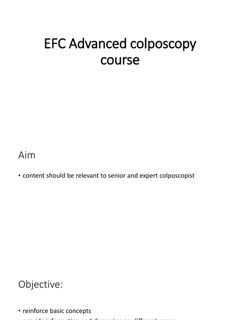 EFC Advanced Colposcopy Course Overview | PDF | Science & Mathematics
