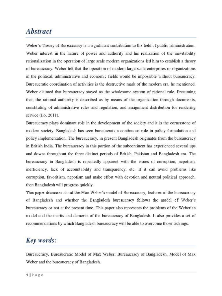 Bureaucratic Model of Max Weber and The PDF | PDF | Bureaucracy | Max Weber