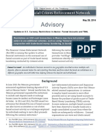 FIN-2014-A005 May 28, 2014: Update On U.S. Currency Restrictions in Mexico: Funnel Accounts and TBML