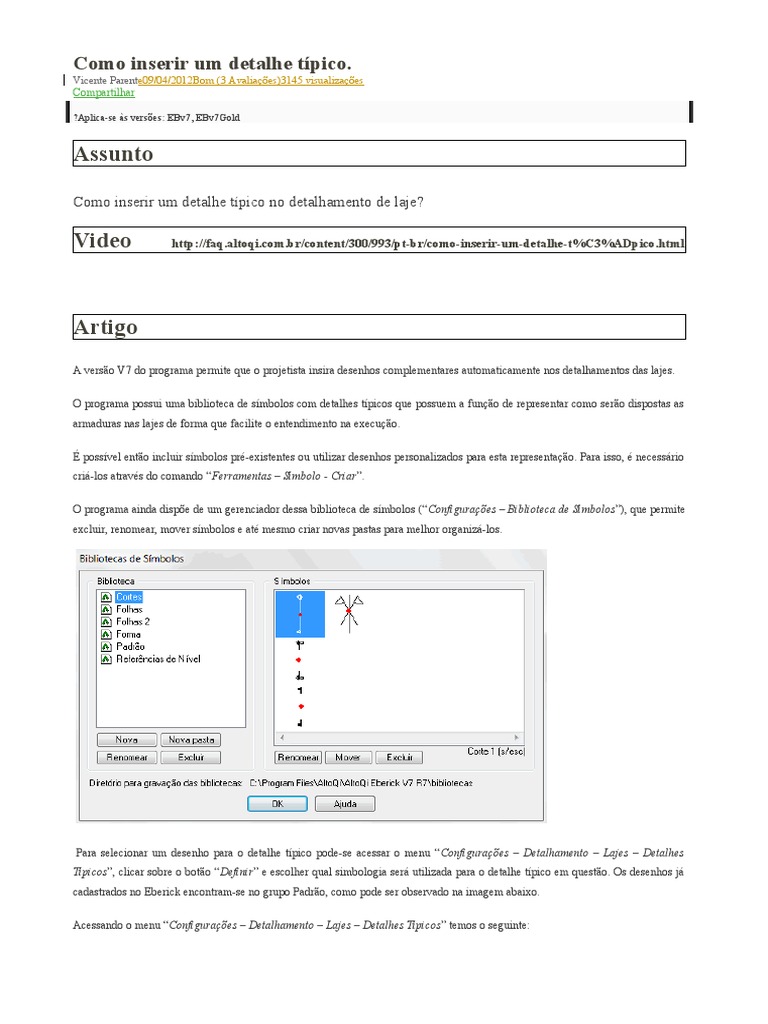Como Inserir Um Detalhe Típico | PDF