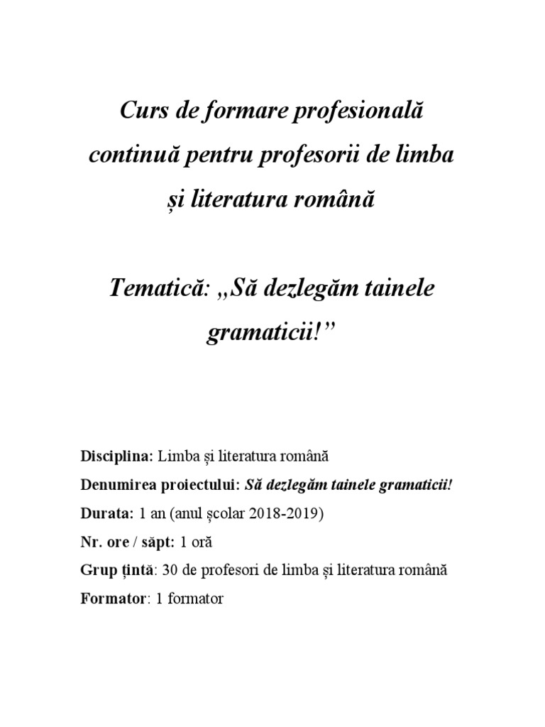 Curs Formare | PDF