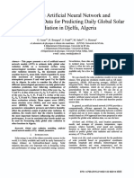Use of Artificial Network and Meteorogical Data For Predicting Dayly Global Sola Radiation in Djelfa Algeria