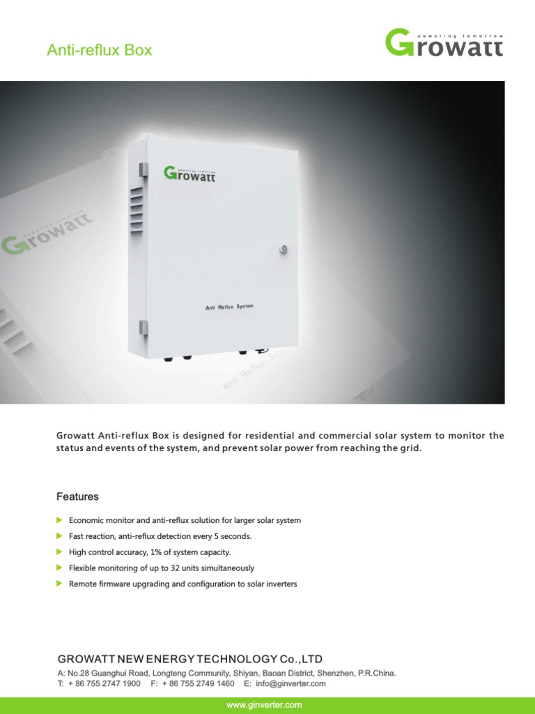 Growatt Anti-Reflux Box Technical Specification2828681009268307764 ...
