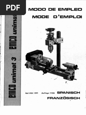 Tour Emco Unimat 3 Avec Accessoires – Modèle Pour Atelier (occasion)