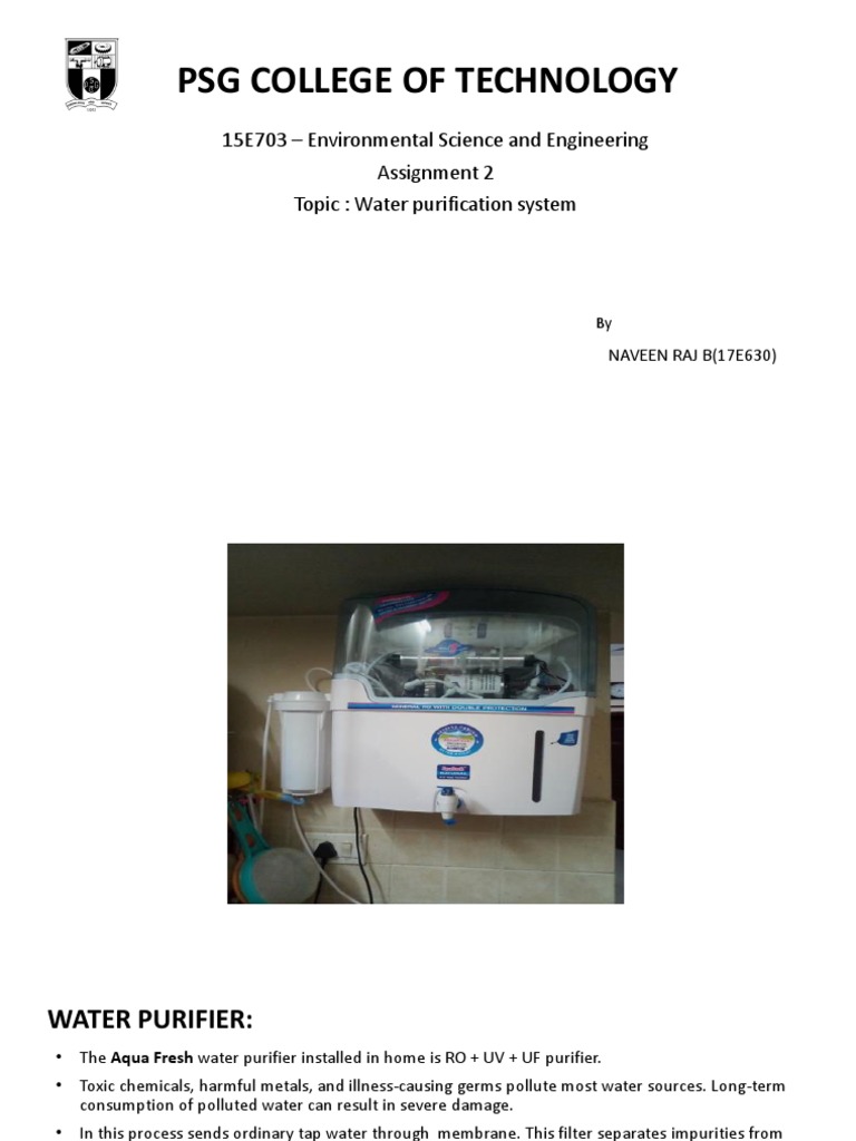 PSG College of Technology 15E703 Environmental Science and