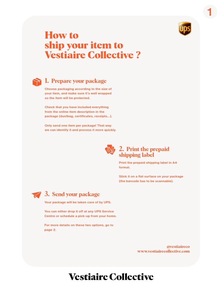 How To Ship Your Item To Vestiaire Collective ? PDF United Parcel
