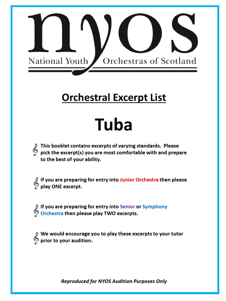 Tuba Orchestral Excerpts NYOS Auditions PDF