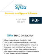 Business Intelligence Software: BI Case Study MIS 2502