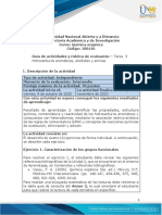 Guía de Actividades y Rúbrica de Evaluación - Unidad 2 - Tarea 3 - Hidrocarburos Aromáticos, Alcoholes y Aminas