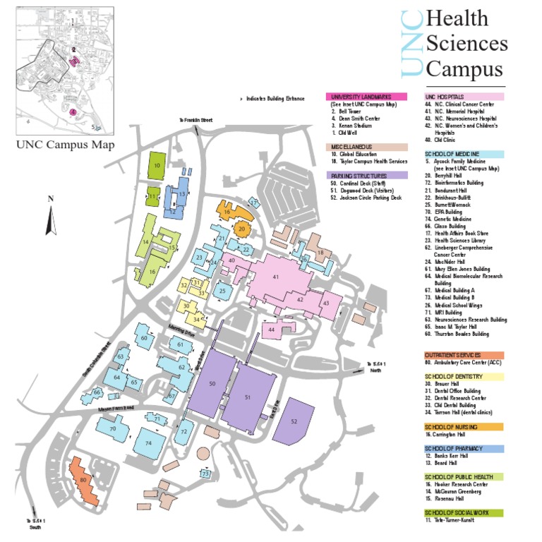 UNC Chapel Hill Campus Map | PDF | University Of North Carolina At ...